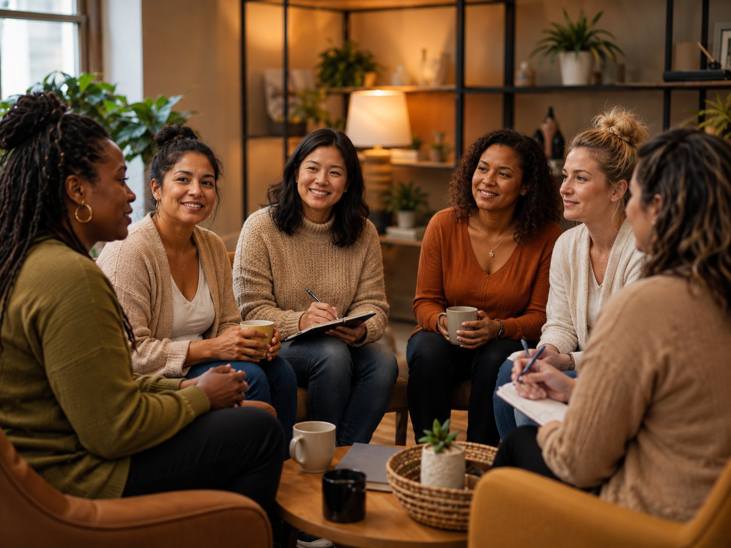 Mothers in a warm group cohort setting, engaged and confident